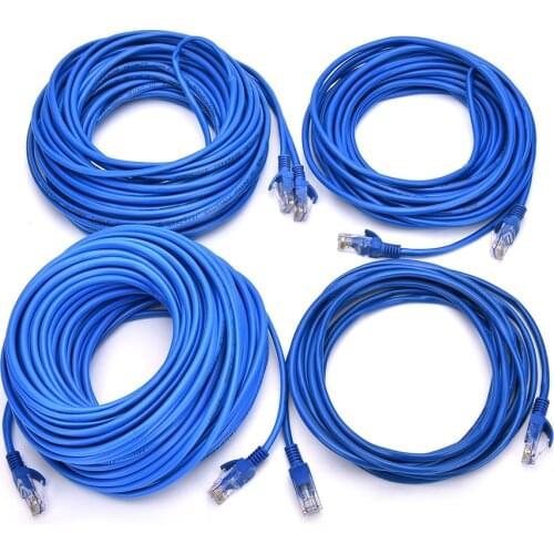 5m/10m/20m/30m CAT5e RJ45 Ethernet Cables 8Pin Connector Internet Network Cable Cord Wire Line Blue Rj 45 Lan