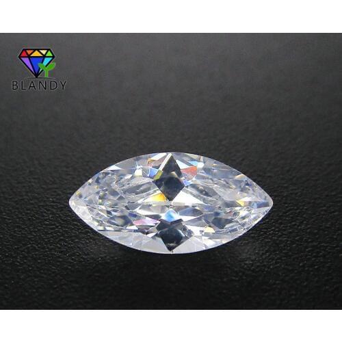 5A 50pcs 1.5x3~4x8mm Marquise Shape loose White zircon stone synthetic cubic zirconia CZ stone for jewelry