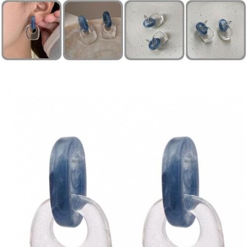 Ear Accessories 1 Pair Charming Refreshing Square Piercing Studs Earrings Blue Ladies Earrings Temperament for Party