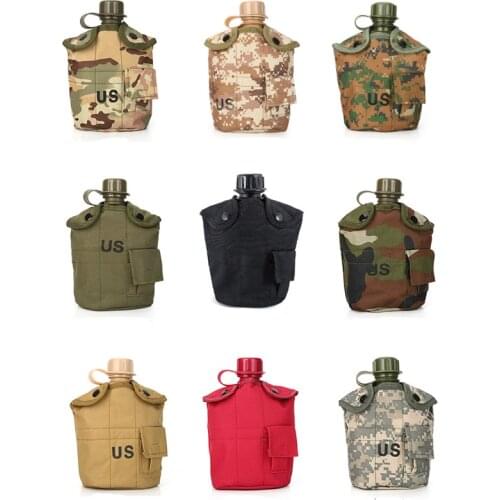 Army Fan Field Training Gear Kettle + Lunch Box + Kettle Bag 3pcs Set Outdoor Climbing Fishing Camping Tactical Tableware Bags