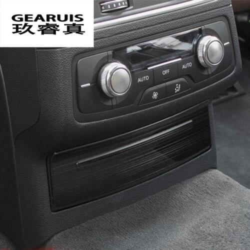 Car Styling Back air conditioning outlet Strip Row Cigarette Lighter Cover Sticker Trim For Audi A6 C7 Interior Auto Accessories