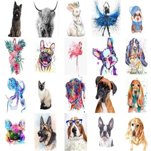 CHENISTORY DIY 5D Diamond Painting Animal For Kids Kits Diamond Embroidery Full Round Drill Picture Of Rhinestone Wall Decor Art