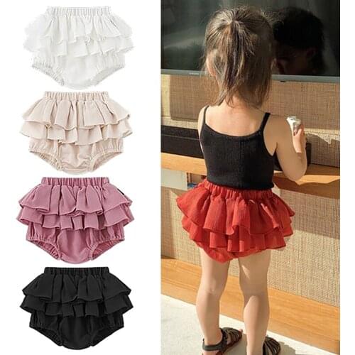 Baby Girl Pettiskirt Underpants Tutu Skirt Solid Color Ruched Wave Ball Gown Dress Little Girl Princess Ballet Skirt