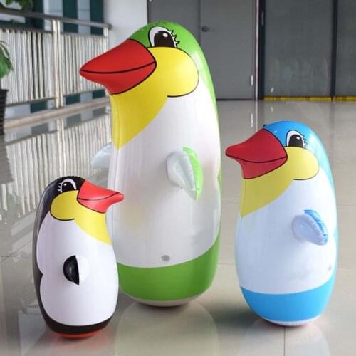 36cm/45cm/70cm PVC Inflatable Toy Creative Lifelike Cartoon Penguin Tumbler for Children Kids Gifts Swimming Pool Beach