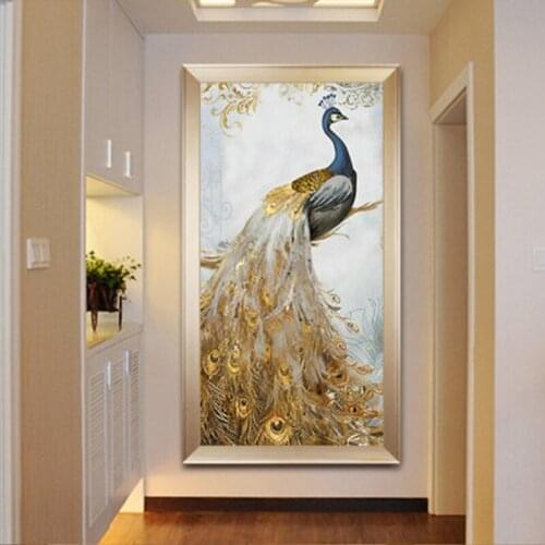KAMY YI Diamond Painting DIY Mosaic Picture Diamond Peacock Animal Full Diamond Embroidery Home Decoration Cross Stitch Hobby