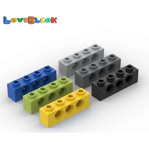 LoveBlock Technical Brick 1x4 with Hole Building Blocks Assembles MOC Parts DIY Toys Gift Creative 3701 For Kid 10pcs/LOT