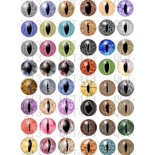 Cabochons Round Mosaic Tiles Mixed eye eyeball Stepping Stone Pattern Printed for Crafts Glass Mosaic for Jewelry Making