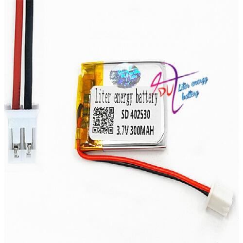JST PH 2.0mm 2 pin 10 pcs 402530 3.7V 300mAh Lithium Polymer LiPo Rechargeable Battery Li ion For Mp3 DVD Camera bluetooth GPS