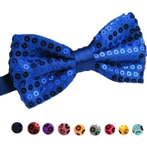 Fashion Men Bowtie Ties For Adult Pink Blue Pre-tied Bow Tie Wedding Formal Male Shirt Adjustable Solid Sequined Bowtie
