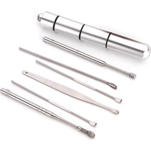 6 In 1 Portable Ear Cleaning Set Reusable Ear Wax Removal Ear Cleaner with Storage Box For Home Outdoor Ear Care EK-New