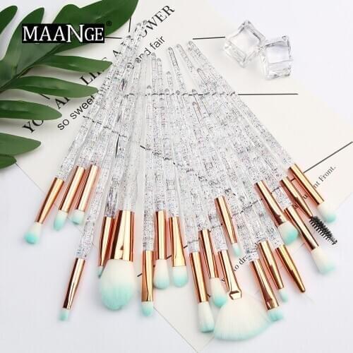 MAANGE Pro 4-20Pcs Diamond Makeup Brushes Set Fan Powder Eyeshadow Contour Beauty Cosmetic Colorful for Make Up Tool Maquiagem
