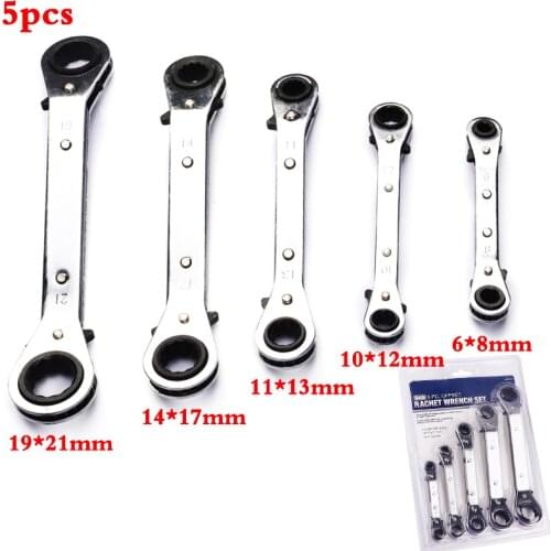 5pcs Combination Ratchet Wrench with Flexible Head Dual-Purpose Ratchet Tool Ratchet Combination Set Car Hand Tools