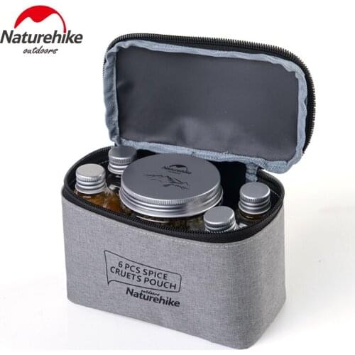 Naturehike 6pcs Outdoor Camping Tableware Storage Container Seasoning Bottles Cans With A Bag For BBQ Portable Picnic NH17T011-P