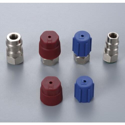 Straight Adapters w/ Valve Core & Service Port Caps R12 R22 to R134a Retrofit Parts Kit Conversion Adapter Valve