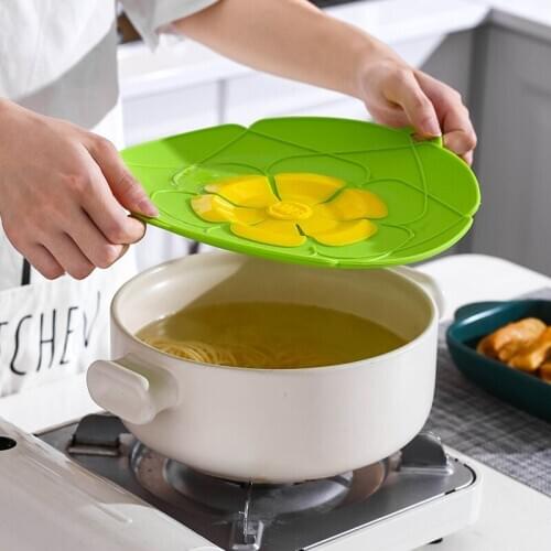 Silicone lid Spill Stopper Cover For Pot Pan Kitchen Accessories Cooking Tools Flower Cookware Home Kitchen Accessories Gadgets
