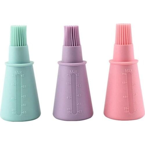 Silicone Baking Bakeware Bread Cook Brushes Pastry Oil Bottle BBQ Basting Brush Tool with Scale Cooking Basting Grill Tools