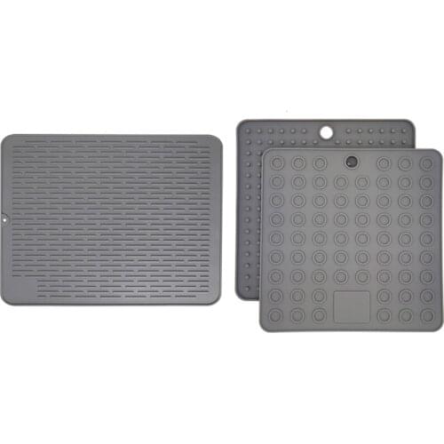 Silicone Dish Drying Mat,Dish Drying Mats For Kitchen Counter Easy Clean Heat Resistant Mat Countertop Protector Mat