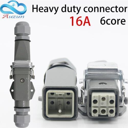 Heavy-duty connector 6(5 + 1) 16A 500V HA-005-6is Horizontal cold pressure docking heat flow