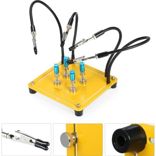 KKmoon PCB Fixture Base Arms Soldering Station PCB Fixture Helping Hands Third Hand System Electronic DIY Tools with Metal Base