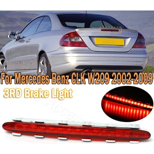 PMFC LED Rear 3RD Third Brake Light Stop Lamp Tail Light Clear/Red Shell For Mercedes Benz CLK W209 C209 2002-2009 2098201056