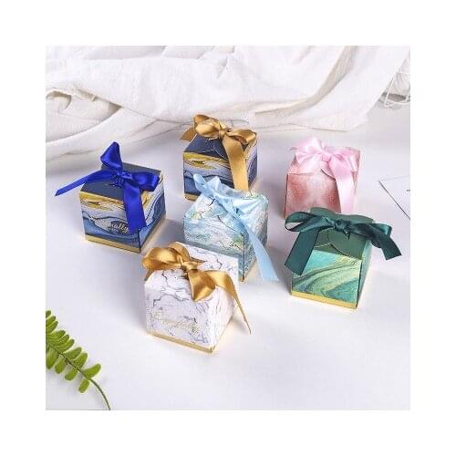 Theme Wedding Favors Candy Box Baby Souvenirs Gift Box with Ribbon Chocolate Paper Box Beautiful Gift Box for Wedding Seven mode