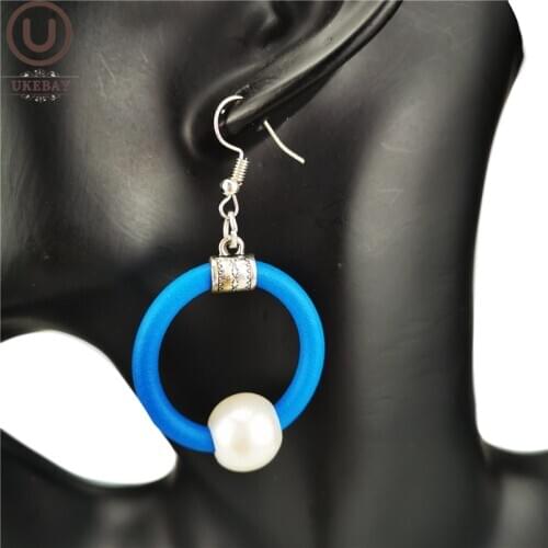UKEBAY New Handmade Round Earrings Rubber Jewelry Women Drop Earrings Wedding Jewelry 5 Styles Birthday Gifts Wholesale Jewelry