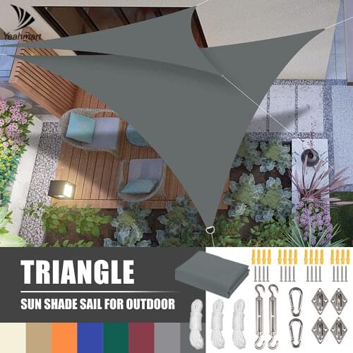 Waterproof Sun Shade Sail 3x2M 3.6x3.6x3.6M 98%UV Block Sun Shelter for Outdoor Patio Garden Backyard Lawn with Hardware Kit