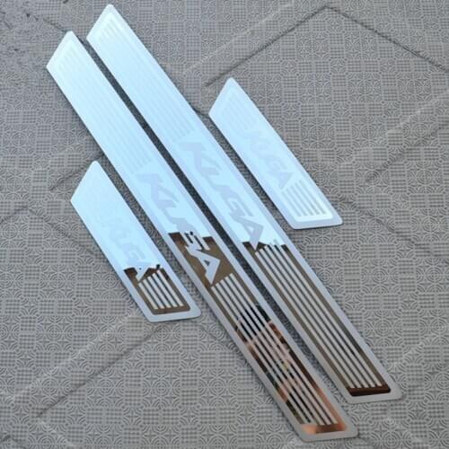 High quality stainless steel Ultra thin Scuff Plate/Door Sill Protector Sticker Car Styling For Ford Kuga 2013-2018