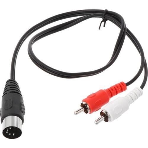 0.5M/1.5M 5 Pin Din Male to 2 RCA Male Audio Video Adapter Cable Wire Cord Connector for DVD Player