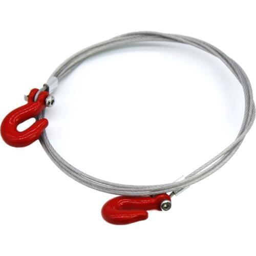1/10 Rc Crawler Accessories Steel Tow Rope with Hooks for SCX10 Wraith Axial D90 Toy Parts
