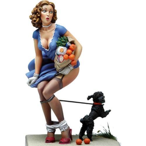 1/22 Scale 80mm poker girl sexy figure Resin Model Kit Free Shipping