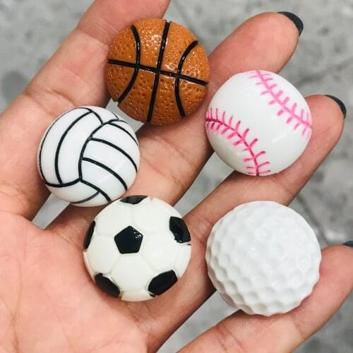 1Pcs Simulation Ball Sports Balls Style Shoe Accessories Shoe Buckle Charms 3D Resin Shoe Decoration Fit Wristbands