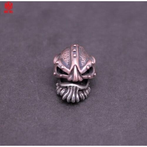 1PCS Strange Fish Hand-Cast EDC Umbrella Rope Knife Bead Lanyard white copper Pendant Car Keychain Pendant