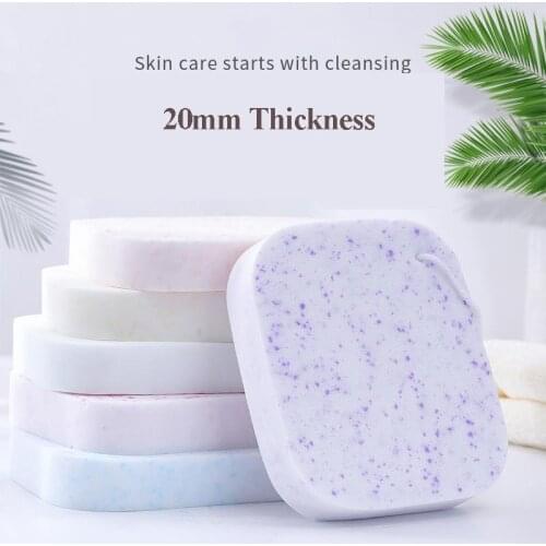 20mm Thick Cleaning Pearl Wood Pulp Herb Cosmetic Puff Face Makeup Sponge Cleanse Washing Facial Powder Care Exfoliator Tool