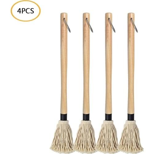4 PCS Barbecue Oil Brush Household Baking Oil Brush Wooden Handle Barbecue Dipping Brush Kitchen Gadgets