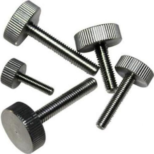 4pcs M6 M8 M10 thumb screws round head knurled bolt flat head smooth male screw 304 stainless steel 10mm-70mm length