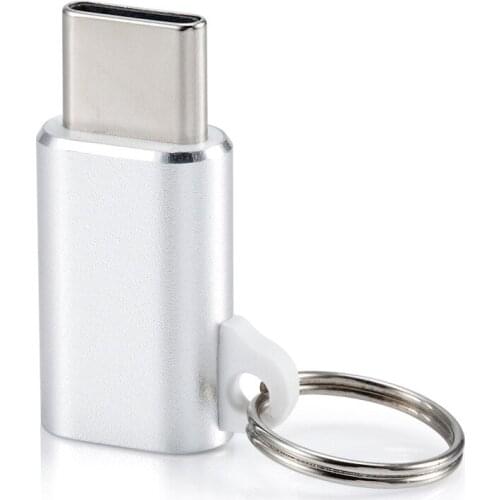 500PCS bundle package Mobile phone adapter manufacturer Type-c adapter to Micro female rotor lanyard keychain Android adapter