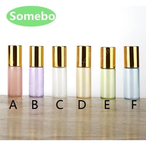 500pcs 3ml 5ml Glass Essential Oil Roller Bottles Glass Roller Balls Aromatherapy Perfumes Lip Balms Glass Roll On Bottle