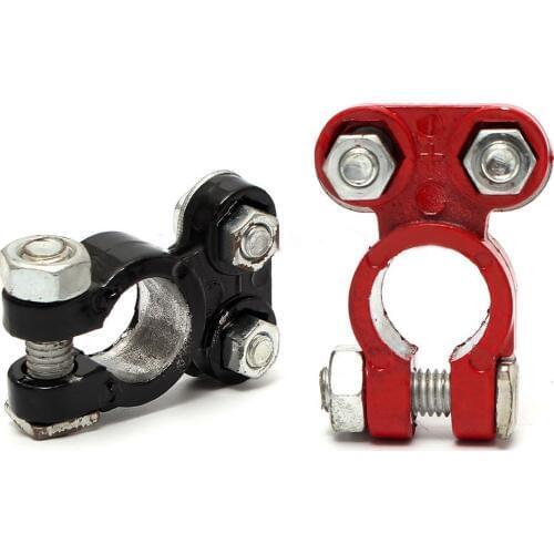 2pcs Aluminum Car Battery Connector Terminals Positive & Nagative Clips 53x37x17mm Red Black