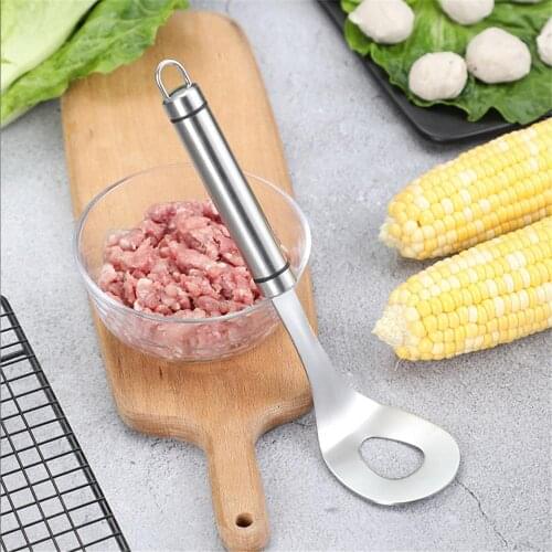 Non-stick Meatballs Spoon Stainless SteelMeatball Maker Squeezing Kitchen Tool Polished Ball Mold Spoon Kitchen Gadget Meat Tool