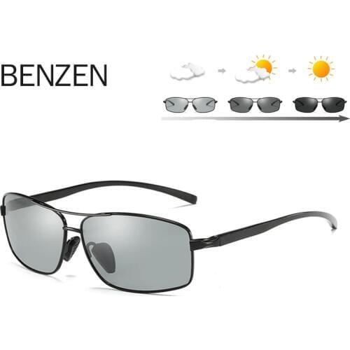 BENZEN Photochromic Sunglasses Men Polarized Chameleon Glasses Male Change Color Sun Glasses Day Night Vision Driving Eyewear