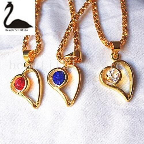 Big promotion! Fashion woman man Rhinestone pendant necklace gold high quality sweater chain Min.order is $ 15 (mix order) Z002