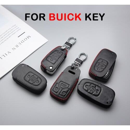 Genuine Leather Car Key Case Cover For Buick Enclave Excelle XT Regal GS Encore Sail Anti-wear Protective Key Shell Car Styling