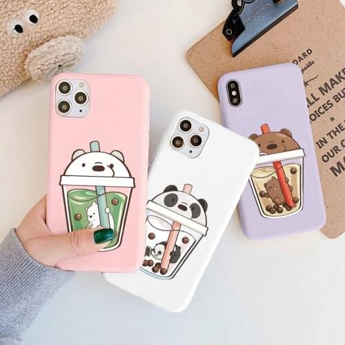 Cover For Xiaomi Redmi Note 10 9 Pro 10S 9S 9T Poco X3 NFC F3 M3 Pro Mi 11 10T Lite 9 SE 11i CC9E CC9 Milk Tea Bear Panda Case
