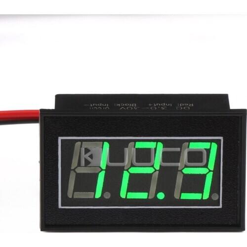 Digital Tester Waterproof Voltmeter Green Led Display Voltage Monitor DC 4.5~30V Volt Meter for Car / Motorcycle / E-bike etc