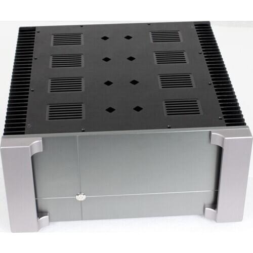 Size (mm) : W430 H200 L410 class A amp aluminum both sides heatsink chassis rear stage power amplifier box CJ-WA162