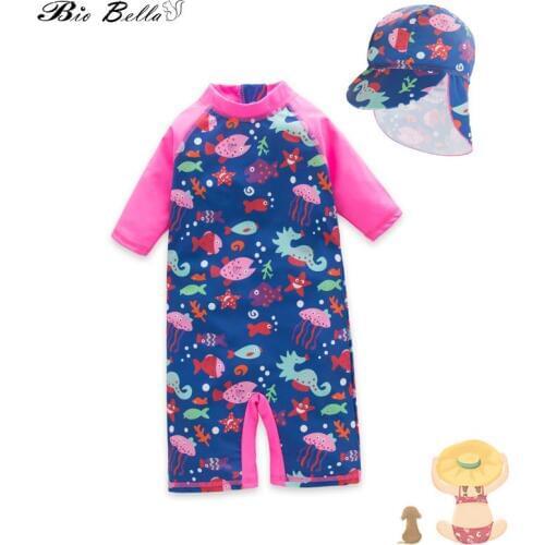 Children Unisex Swimwear Fashion Kids Boys Girls Swimming Bathing Swimsuit Sunscreen New Summer Bathing Swimsuit 2-7T Swimsuit