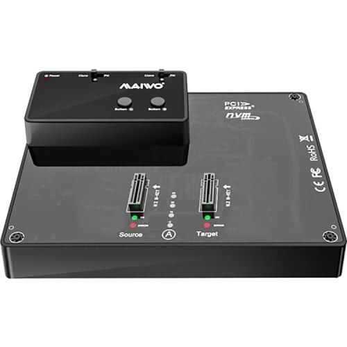 HOT-MAIWO Row M.2 SSD Duplicator M.2 NVME SSD Enclosure Clone For M Key M/B Key NVME USB-C Pcie SSD Hard Drive Reader EU Plug