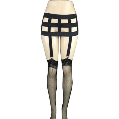 Elastic black garter belt pastel goth wedding garter punk rock stockings suspender belt party dancing dress woman bondage P0138