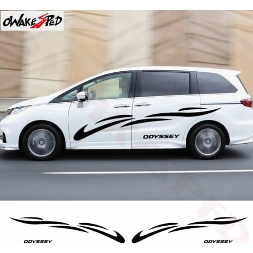 Racing Stripes Styling Car Body Decor Stickers For Honda Odyssey Auto Door Both Side Sport DIY Vinyl Decals Exterior Accessories